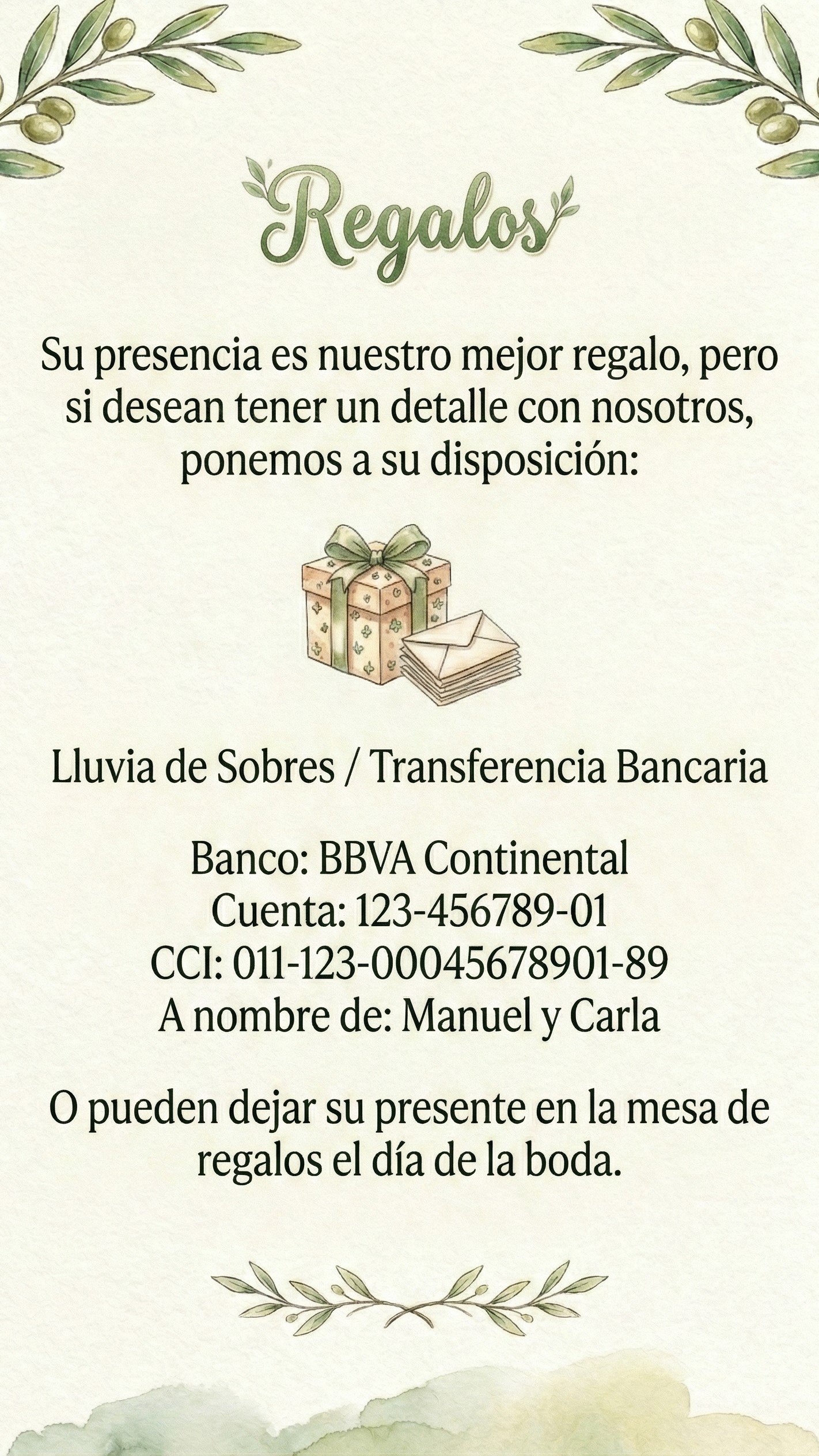 Información sobre regalos